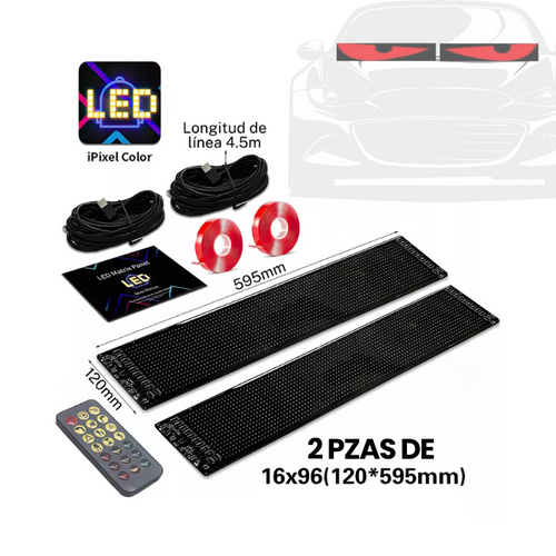 2 pzas Pantalla Ojos Led Auto Grande